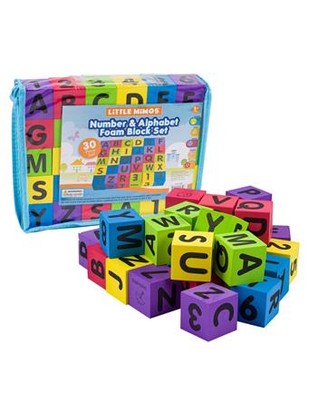 LITTLE MIMOS - 30 Piece Foam Number and Alphabet Block Set NO COLOR