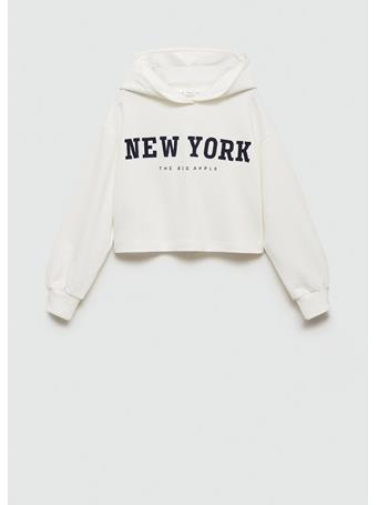 MANGO - Embroidered Message Sweatshirt IVORY