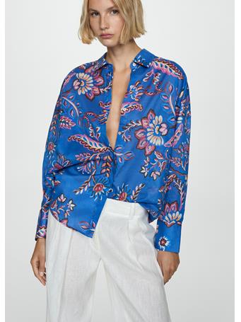 MANGO - Flowy Florant Print Shirt MEDIUM BLUE