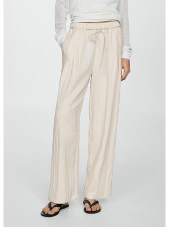 MANGO - Straight Lyocell Pants NATURAL WHITE