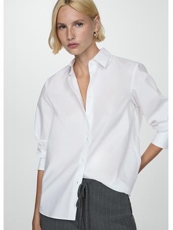 MANGO - Regular Cotton Lyocell Blend Shirt NATURAL WHITE