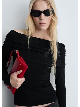 MANGO - Off Shoulders Sweater BLACK