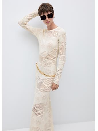 MANGO - Knit Long Dress NATURAL WHITE