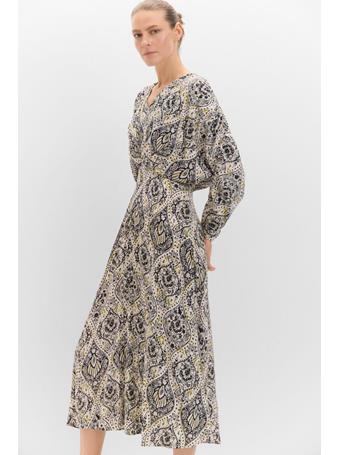 CORTEFIEL - Printed Midi Dress WHITE PRINT