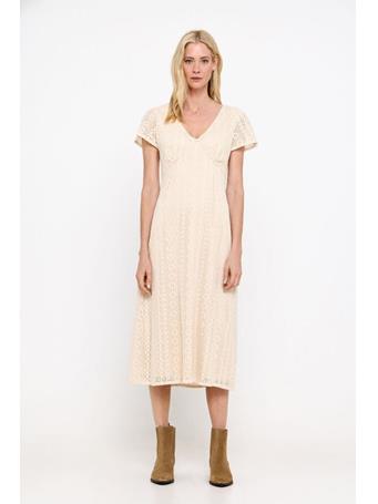 CORTEFIEL - Lace Effect Dress IVORY