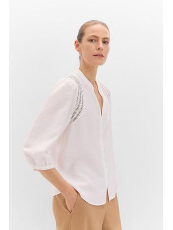 CORTEFIEL - Honeycomb Blouse WHITE