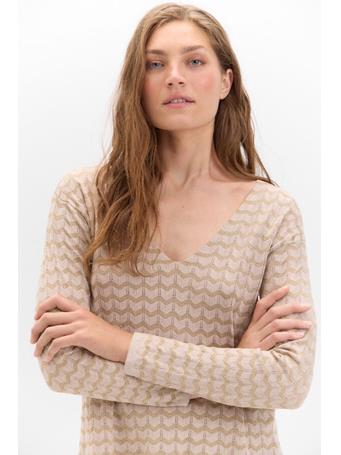 CORTEFIEL - Lurex Jacquard Sweater SAND