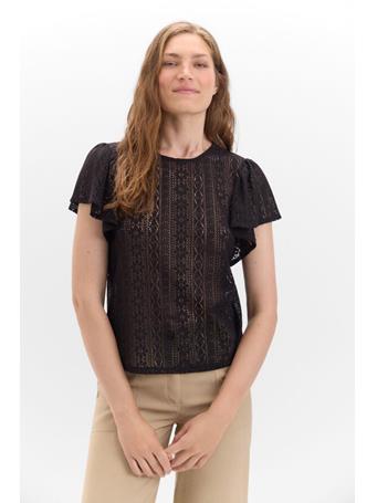 CORTEFIEL - Knitted Top With Ruffle Sleeves BLACK