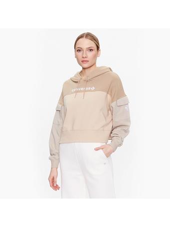 CONVERSE - Fashion Crop Hoodie OAT MILK MULTI