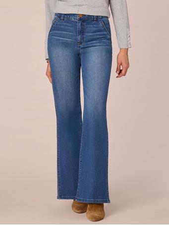 DEMOCRACY - "Ab"solution Skyrise Double Side Seam Trouser Detail Bootcut Jeans BLUE BL
