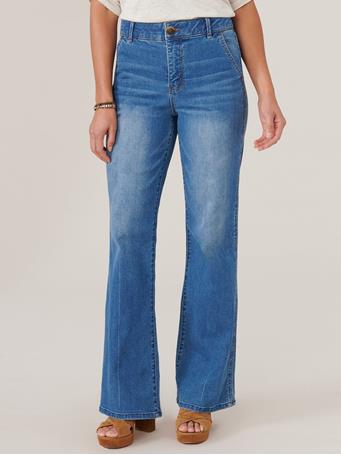 DEMOCRACY - "Ab"solution Skyrise Double Side Seam Bootcut Jean MID BLUE