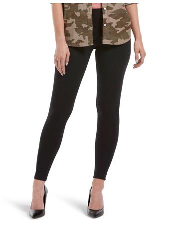 HUE - Wide Waistband Blackout Cotton Leggings BLACK