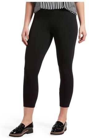 HUE - Wide Waistband Blackout Cotton Capri BLACK