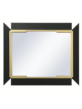 STYLECRAFT LAMPS - Norman Wyatt Home Wooden Wall Mirror BLACK