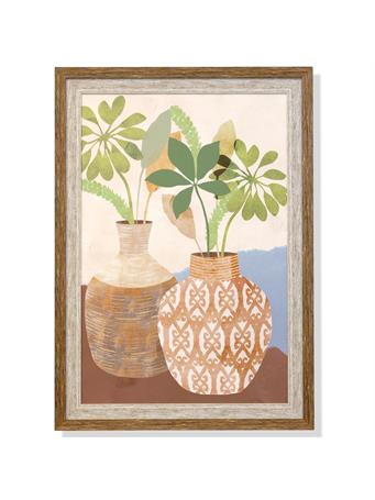 STYLECRAFT LAMPS - Boho Still Life Framed Print Under Glass BEIGE