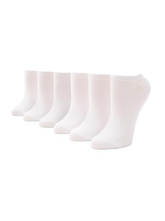 HUE - Super Soft Shoe Liner - 6 Pair Pack WHITE
