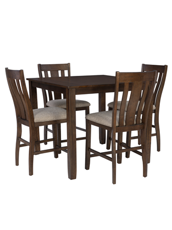 LINON - Landry 5 Piece Counter height Dining Set BROWN