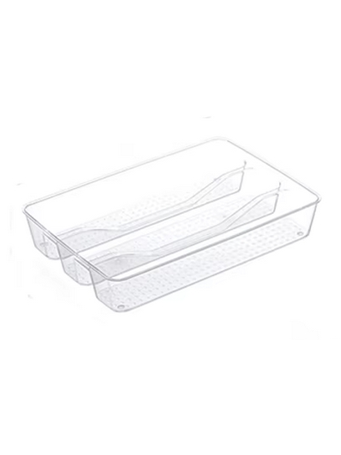 CONTAINED - 3 Compartment Drawer Organizer CLEAR