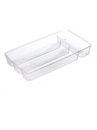 CONTAINED - 4 Compartment Drawer Organizer CLEAR
