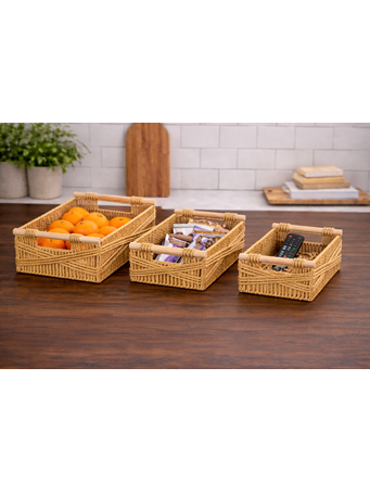 MARINER HOME - Thin Rope Basket With Wooden Handles BEIGE