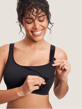 MOMANDA - Natrelax Velcro All-in-One Nursing & Pumping Bra BLACK