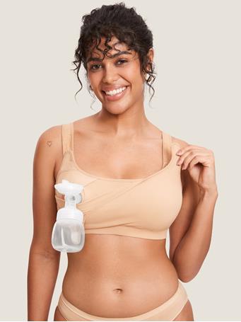 MOMANDA - Natrelax Velcro All-in-One Nursing & Pumping Bra WARM BEIGE