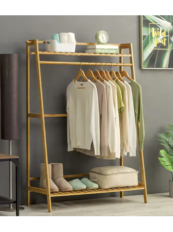CONTAINED - Clothing Rack Bamboo 39.5 Inches NATURAL