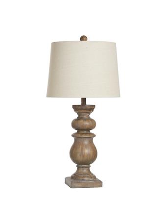STYLECRAFT LAMPS - Roanoke Table Lamp with Linen Hardback Shade BROWN