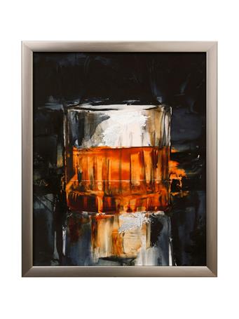 STYLECRAFT LAMPS - Liquor Glasses Framed Print Under Glass BLACK