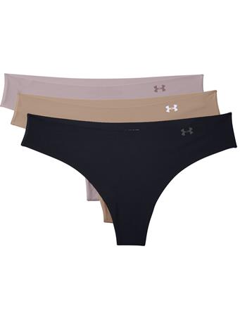 UNDER ARMOUR - Pure Stretch (3 Pack) Womens Thong BLACK/GRAPHITE