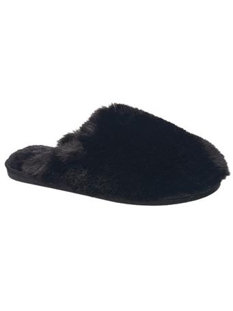 ORLY SHOES -  Closed Toe fur Scuff Black BLACK