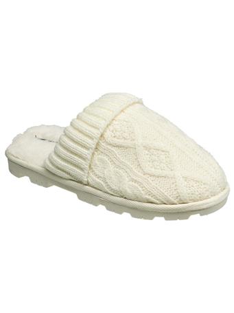 ORLY SHOES - Knit Slide On Slippers CREAM