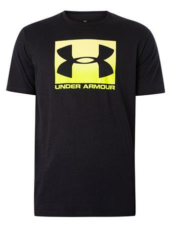 UNDER ARMOUR - Men's UA Boxed Short Sleeve T-Shirt BLACK/HIGH-VISYELLOW