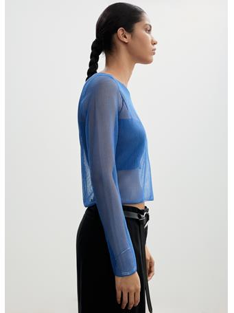 MANGO - Semi-Transparent Sweater Combined Top BRIGHT BLUE