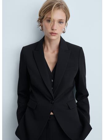 MANGO - Fitted Suit Blazer BLACK