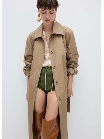 MANGO - Cotton Trench Coat with Shirt Collar LIGHT BEIGE