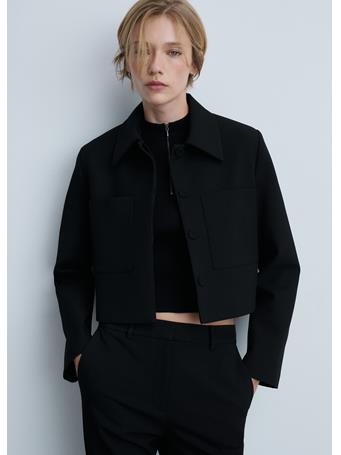 MANGO - Cropped Jacket With Pockets BLACK