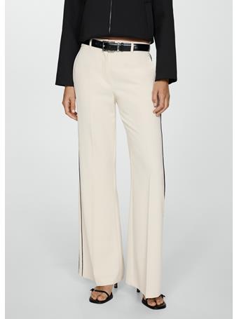 MANGO - Wideleg Striped Pants NATURAL WHITE
