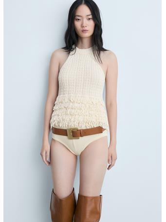 MANGO - 100% Cotton Straight-Fit Top NATURAL WHITE