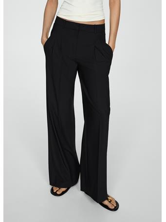 MANGO - Straight Trousers with Pockets BLACK
