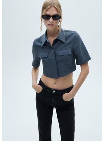 MANGO - Medium-rise Flared Jeans BLACK