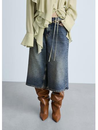 MANGO - Wideleg Denim Bermuda Shorts MEDIUM BLUE