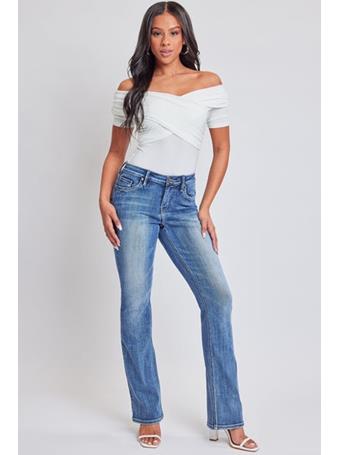 YMI JEANSWEAR - Junior Mid Rise Bootcut Jeans With Flap Back Pockets 2661N