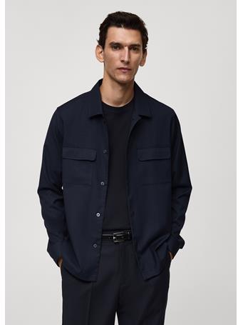 MANGO - Slim-fit Overshirt With Pockets NAVY