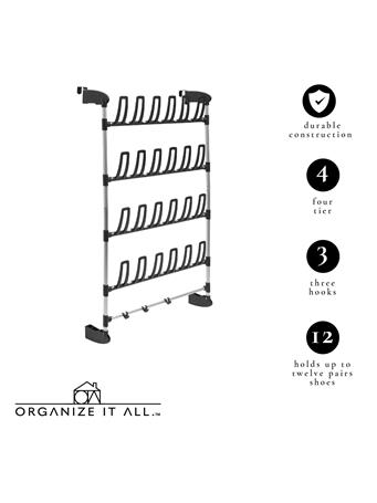 KENNEDY INTERNATIONAL - Organize It All Over the Door Shoe Rack NO COLOR