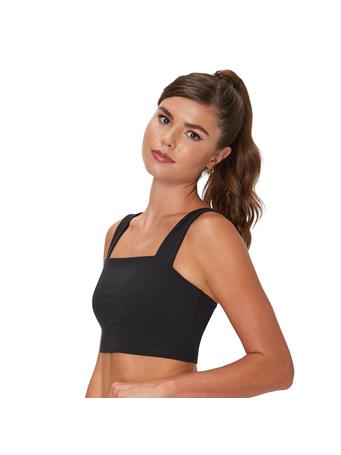 CHAMPION - Crop Top, Shelf Bra, Script Logo BLACK