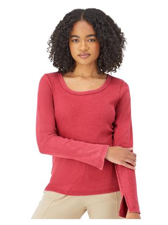 CHAMPION - Ribbed Long Sleeve T-Shirt CARDINAL 115