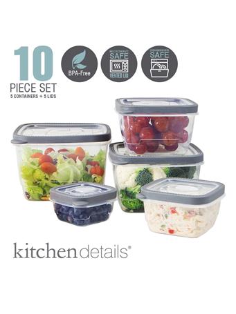 KITCHEN DETAILS - 10 Piece Food Storage Container Set - Square NO COLOR