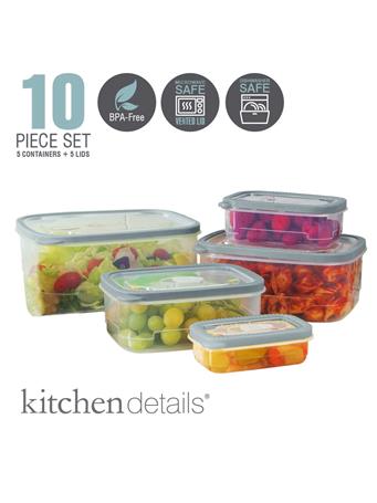 KITCHEN DETAILS - 10 Piece Food Storage Container Set - Rectangle NO COLOR