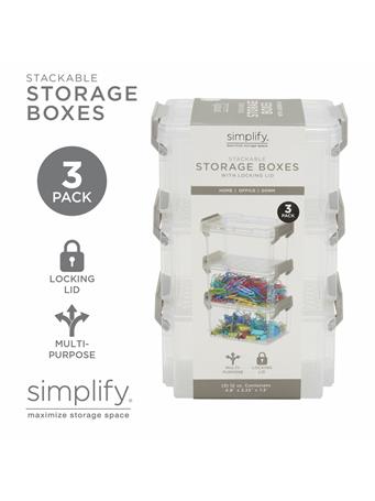 SIMPLIFY - Mini Set of 3 Stackable Storage Boxes NO COLOR